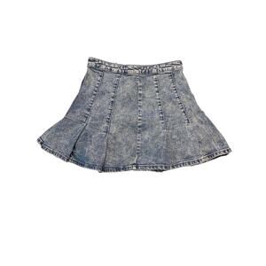 No Boundaries Denim Pleated Skater Jean Skirt size 7 NEW